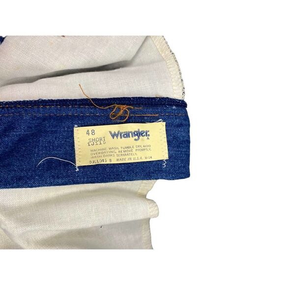 Vtg 1970's Wrangler Blue Jean Regular Fit Dead Stock Straight Boot 48x30 1J115MW - Picture 11 of 14